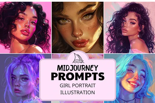 [CreativePromptsStore] Prompts for Aesthetic Girl Portrait. Пастельные кинематографические неоновые промпты девушек (2024)